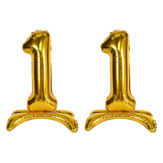 Beistle 26" Gold Self-Standing Foil Balloon Numbers, 2ct. | Numeral 1 | Michaels®